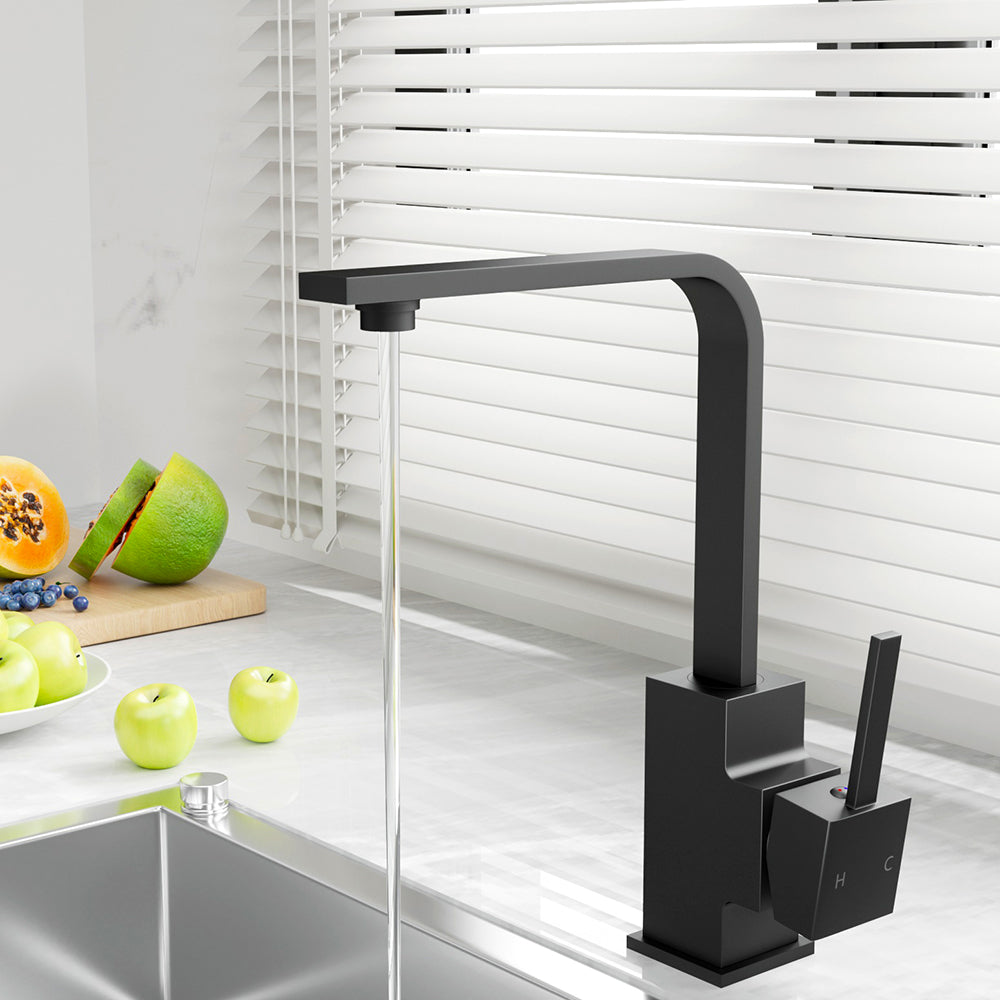 Cefito Kitchen Mixer Tap Mixer Square Sink Faucet Basin Laundry Black-Furniture &gt; Bathroom &gt; Tap &amp; Sink Accessories-PEROZ Accessories