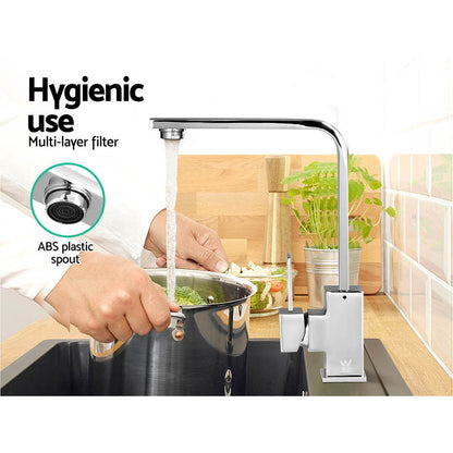 Cefito Kitchen Mixer Tap Mixer Square Sink Faucet Basin Laundry Chrome-Furniture &gt; Bathroom &gt; Tap &amp; Sink Accessories-PEROZ Accessories