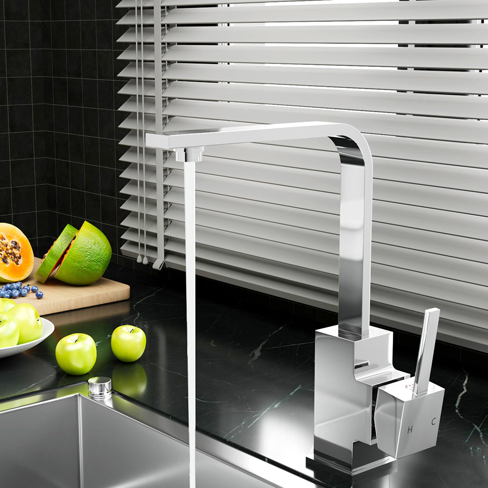 Cefito Kitchen Mixer Tap Mixer Square Sink Faucet Basin Laundry Chrome-Furniture &gt; Bathroom &gt; Tap &amp; Sink Accessories-PEROZ Accessories