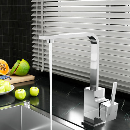 Cefito Kitchen Mixer Tap Mixer Square Sink Faucet Basin Laundry Chrome-Furniture &gt; Bathroom &gt; Tap &amp; Sink Accessories-PEROZ Accessories