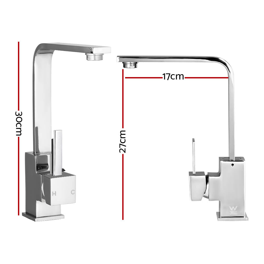 Cefito Kitchen Mixer Tap Mixer Square Sink Faucet Basin Laundry Chrome-Furniture > Bathroom > Tap &amp; Sink Accessories-PEROZ Accessories