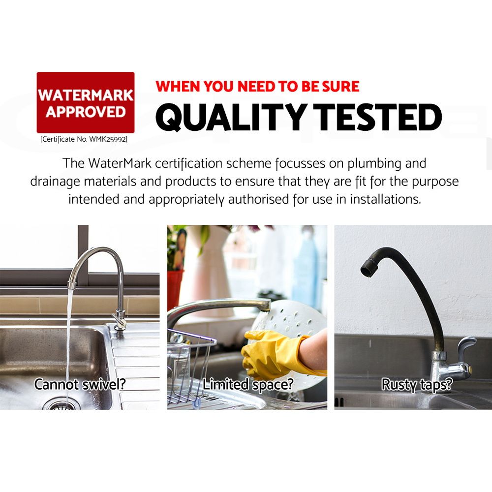 Cefito Kitchen Mixer Tap Mixer Round Sink Faucet Basin Laundry Black-Furniture > Bathroom > Tap &amp; Sink Accessories-PEROZ Accessories