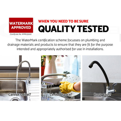 Cefito Kitchen Mixer Tap Mixer Round Sink Faucet Basin Laundry Black-Furniture > Bathroom > Tap &amp; Sink Accessories-PEROZ Accessories