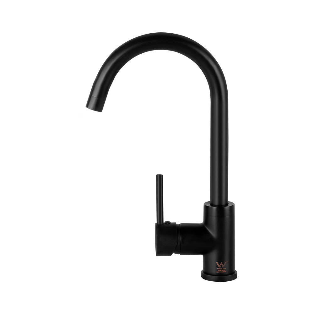 Cefito Kitchen Mixer Tap Mixer Round Sink Faucet Basin Laundry Black-Furniture &gt; Bathroom &gt; Tap &amp; Sink Accessories-PEROZ Accessories