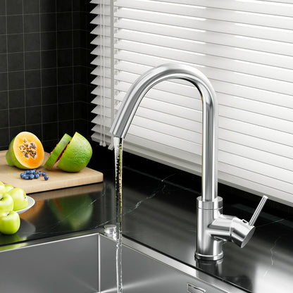 Cefito Kitchen Mixer Tap Mixer Round Sink Faucet Basin Laundry Chrome-Furniture &gt; Bathroom &gt; Tap &amp; Sink Accessories-PEROZ Accessories