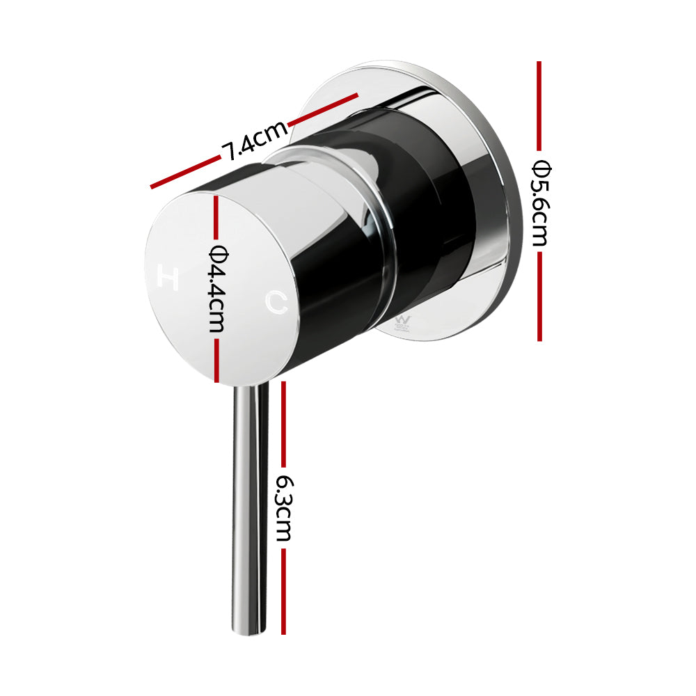Cefito Basin Mixer Wall Tap Round Brass Faucet Shower Bathtub Chrome-Home &amp; Garden &gt; Bathroom Accessories &gt; Shower Accessories-PEROZ Accessories