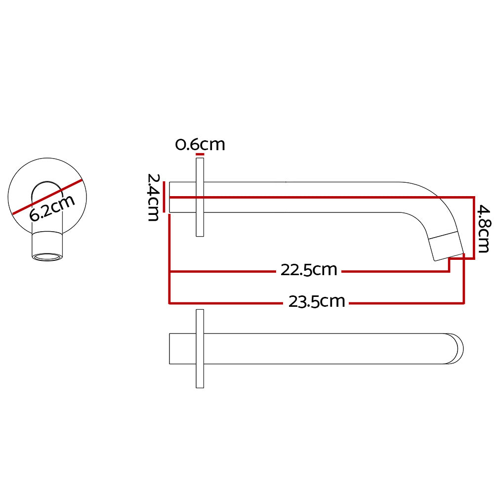 Cefito Bathroom Mixer Spout Wall Bath Tap Round Shower Bathtub Chrome-Home &amp; Garden &gt; Bathroom Accessories &gt; Shower Accessories-PEROZ Accessories