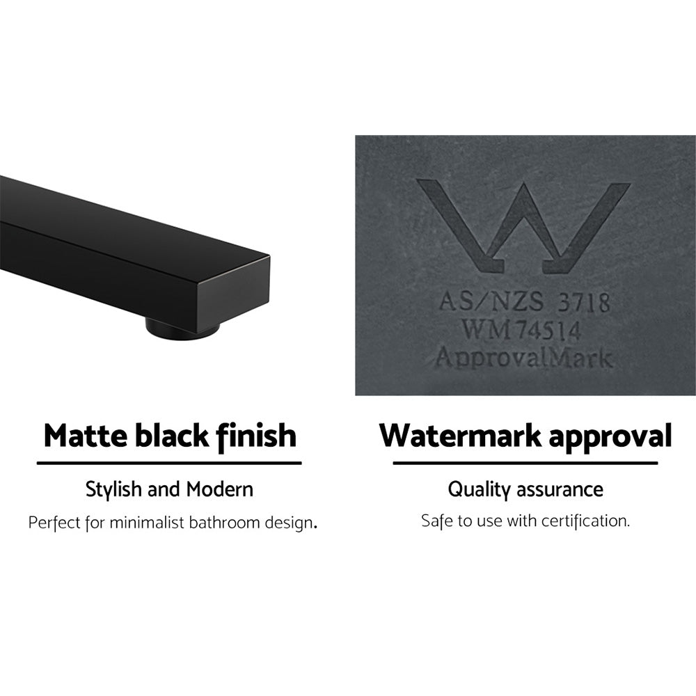Cefito Bathroom Mixer Spout Wall Bath Tap Square Swivel Bathtub Black-Furniture &gt; Bathroom &gt; Tap &amp; Sink Accessories-PEROZ Accessories