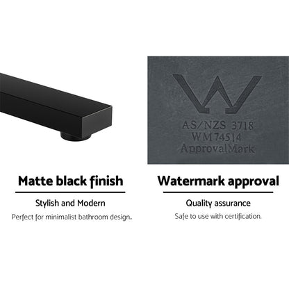 Cefito Bathroom Mixer Spout Wall Bath Tap Square Swivel Bathtub Black-Furniture &gt; Bathroom &gt; Tap &amp; Sink Accessories-PEROZ Accessories