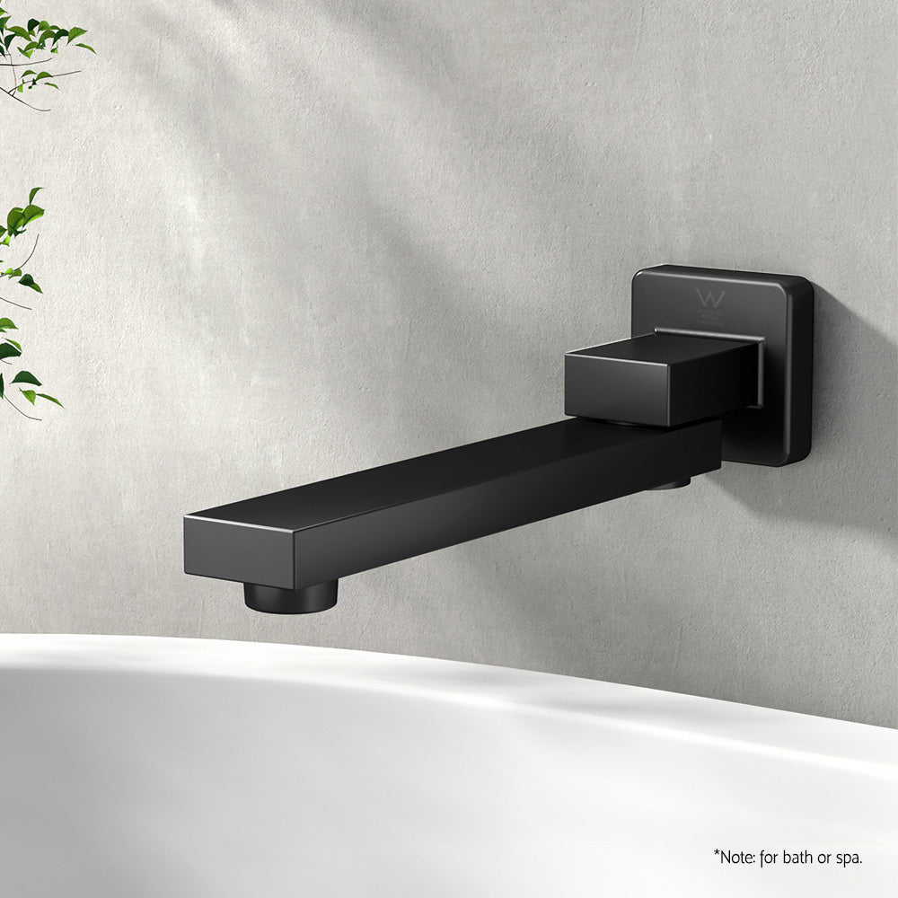 Cefito Bathroom Mixer Spout Wall Bath Tap Square Swivel Bathtub Black-Furniture &gt; Bathroom &gt; Tap &amp; Sink Accessories-PEROZ Accessories