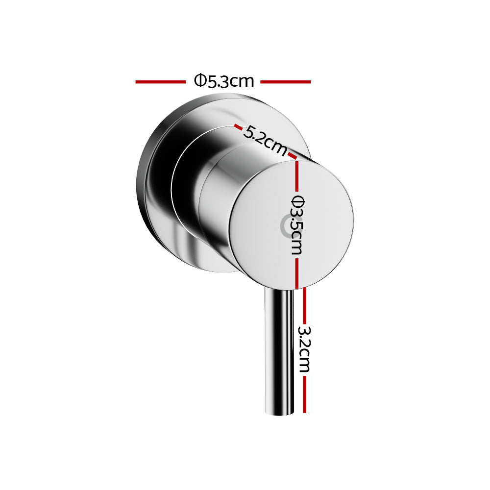 Cefito Basin Twin Tap Wall Round Brass Faucet Shower Bathtub Chrome-Home &amp; Garden &gt; Bathroom Accessories &gt; Shower Accessories-PEROZ Accessories