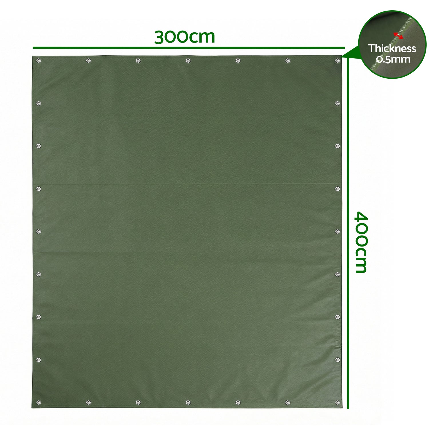 Instahut 3x4m Tarp Tarpaulin 600GSM Camping Canvas Heavy Duty Water Resistant-Outdoor Recreation > Camping > Caravan Accessories-PEROZ Accessories