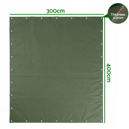 Instahut 3x4m Tarp Tarpaulin 600GSM Camping Canvas Heavy Duty Water Resistant-Outdoor Recreation > Camping > Caravan Accessories-PEROZ Accessories