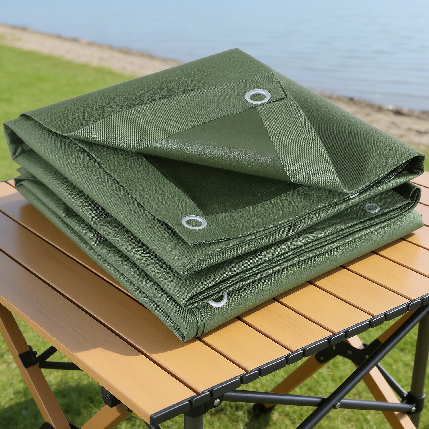 Instahut 3x4m Tarp Tarpaulin 600GSM Camping Canvas Heavy Duty Water Resistant-Outdoor Recreation > Camping > Caravan Accessories-PEROZ Accessories
