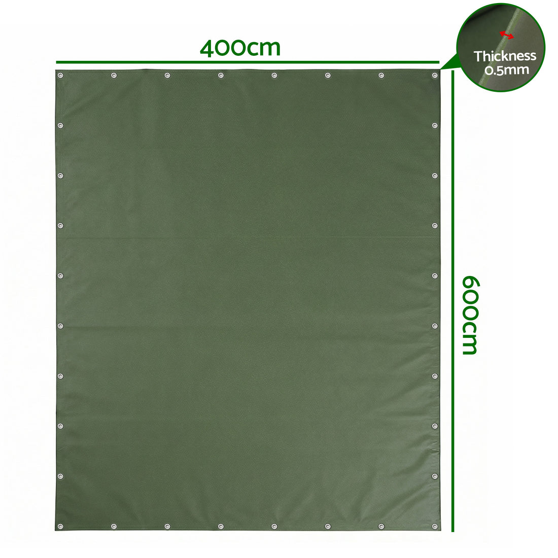 Instahut 4x6m Tarp Tarpaulin 600GSM Camping Canvas Heavy Duty Water Resistant-Outdoor Recreation > Camping > Caravan Accessories-PEROZ Accessories