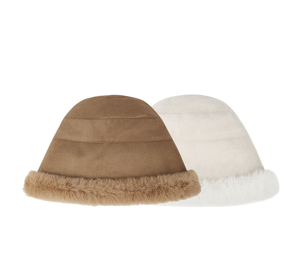 TARRAMARRA® Suede Fluffy Warm Bucket Hat-PEROZ Accessories