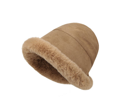 TARRAMARRA® Suede Fluffy Warm Bucket Hat-PEROZ Accessories