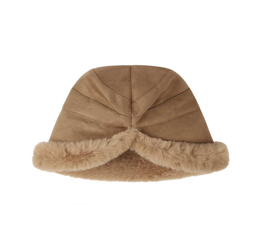 TARRAMARRA® Suede Fluffy Warm Bucket Hat-PEROZ Accessories