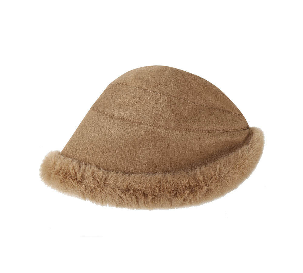 TARRAMARRA® Suede Fluffy Warm Bucket Hat-PEROZ Accessories