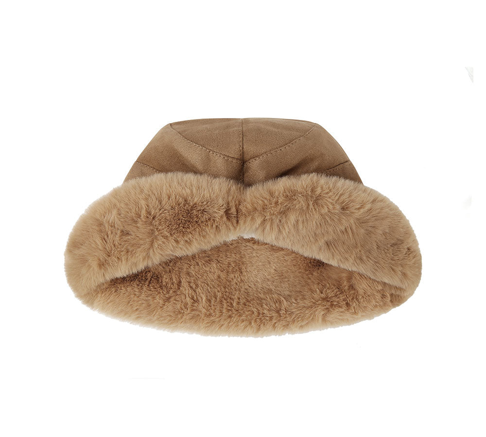 TARRAMARRA® Suede Fluffy Warm Bucket Hat-PEROZ Accessories