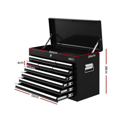 Giantz 10 Drawer Tool Box Cabinet Chest Toolbox Storage Garage Organiser Black-Tools &gt; Tools Storage &gt; Tool Cabinets-PEROZ Accessories