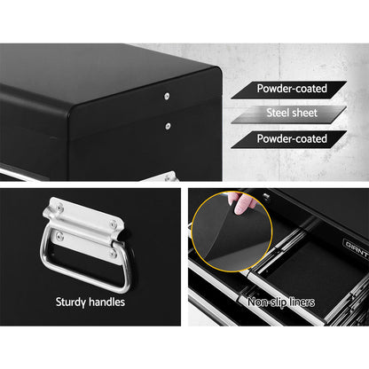 Giantz 10 Drawer Tool Box Cabinet Chest Toolbox Storage Garage Organiser Black-Tools &gt; Tools Storage &gt; Tool Cabinets-PEROZ Accessories