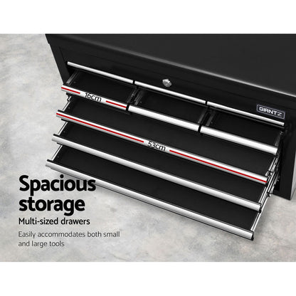 Giantz 10 Drawer Tool Box Cabinet Chest Toolbox Storage Garage Organiser Black-Tools &gt; Tools Storage &gt; Tool Cabinets-PEROZ Accessories