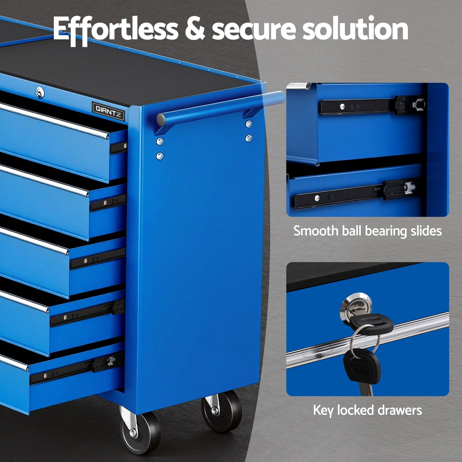 Giantz Tool Chest Trolley 10 Drawers Toolbox Storage Blue-Tools > Tools Storage > Tool Boxes-PEROZ Accessories