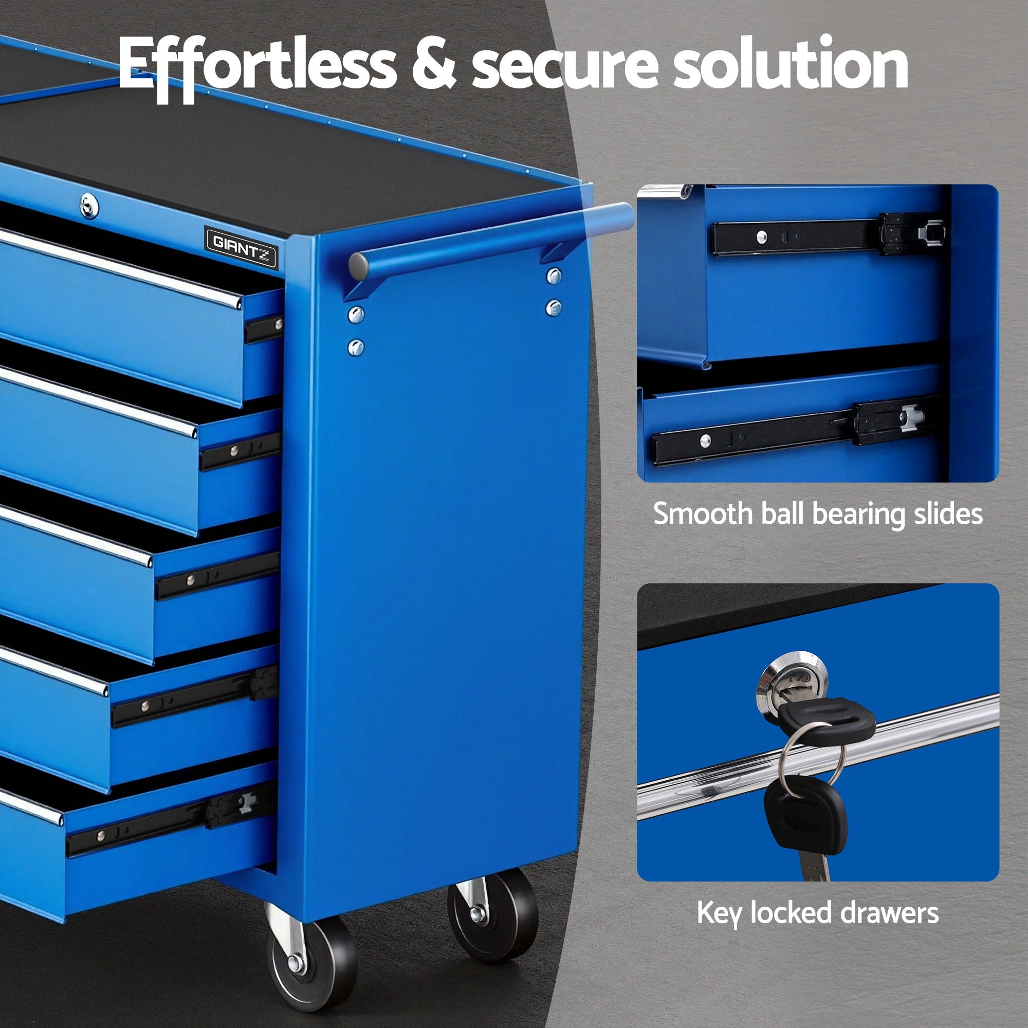Giantz Tool Chest Trolley 10 Drawers Toolbox Storage Blue-Tools > Tools Storage > Tool Boxes-PEROZ Accessories
