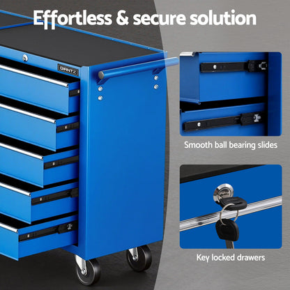 Giantz Tool Chest Trolley 10 Drawers Toolbox Storage Blue-Tools > Tools Storage > Tool Boxes-PEROZ Accessories