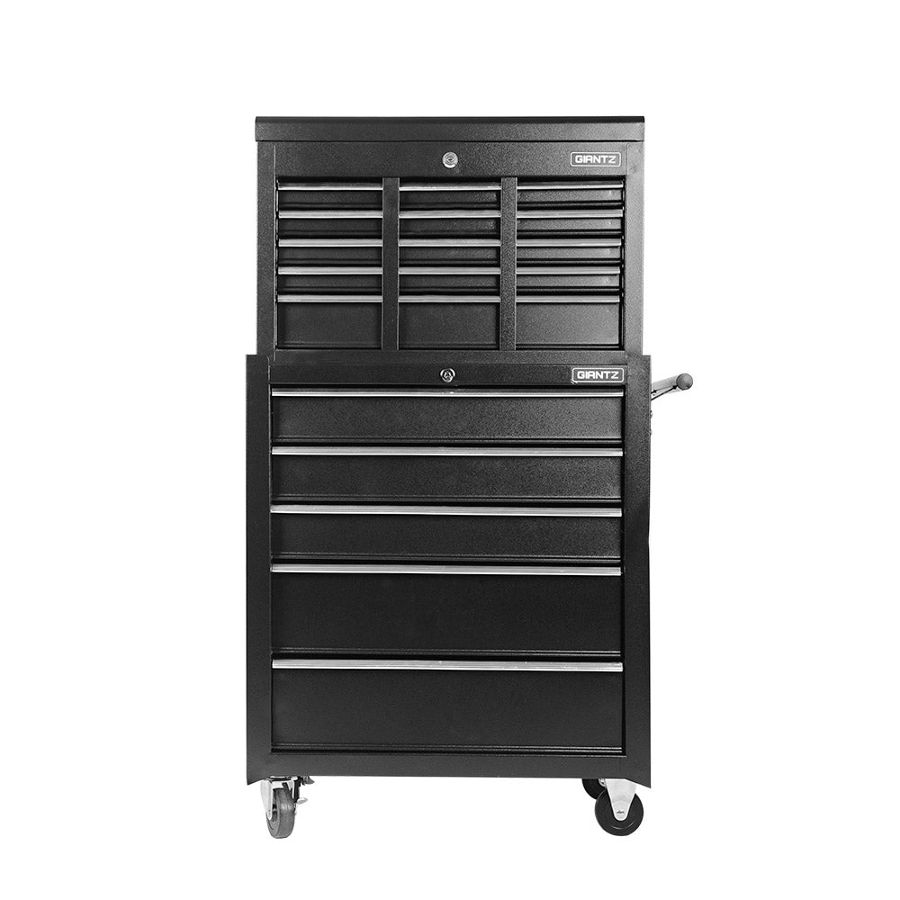 Giantz 14 Drawer Tool Box Cabinet Chest Mechanic Garage Storage Trolley Black-Tools &gt; Tools Storage &gt; Tool Cabinets-PEROZ Accessories