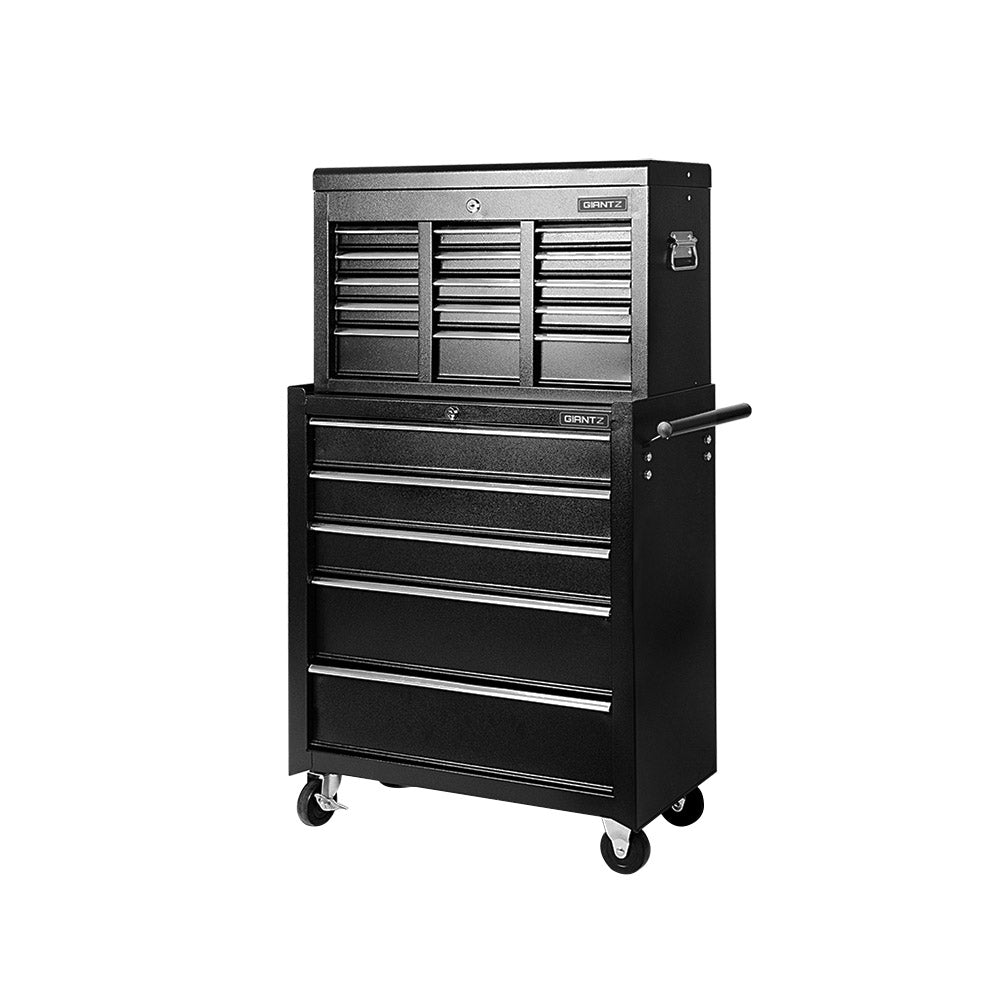 Giantz 14 Drawer Tool Box Cabinet Chest Mechanic Garage Storage Trolley Black-Tools &gt; Tools Storage &gt; Tool Cabinets-PEROZ Accessories