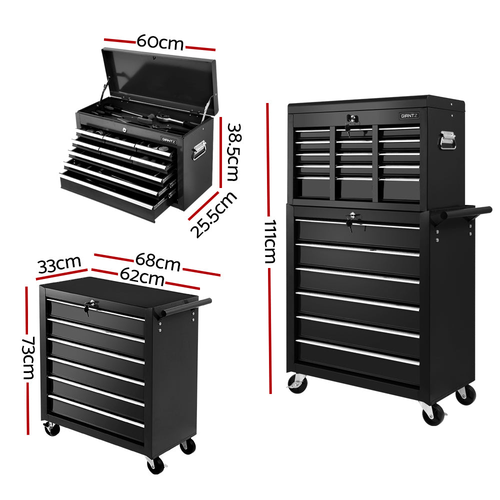 Giantz 15 Drawer Tool Box Cabinet Chest Trolley Toolbox Garage Storage Box-Tools &gt; Tools Storage &gt; Tool Cabinets-PEROZ Accessories
