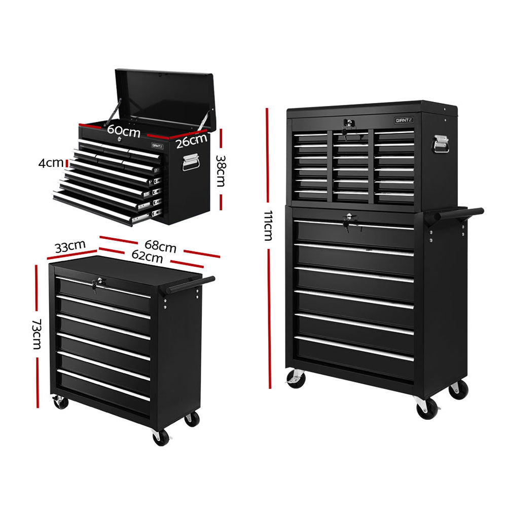 Giantz 16 Drawer Tool Box Cabinet Chest Trolley Toolbox Garage Storage Box-Tools &gt; Tools Storage &gt; Tool Cabinets-PEROZ Accessories
