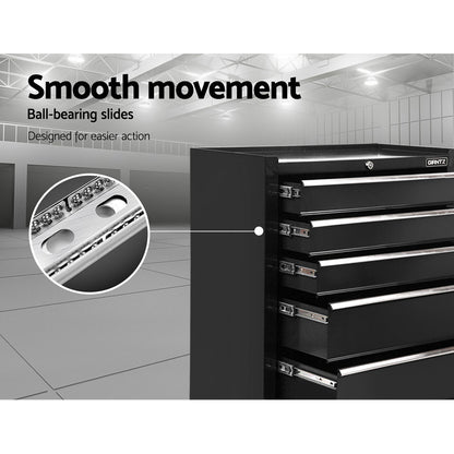 Giantz 5 Drawer Tool Box Cabinet Chest Trolley Box Garage Storage Toolbox Black-Tools &gt; Tools Storage &gt; Tool Cabinets-PEROZ Accessories