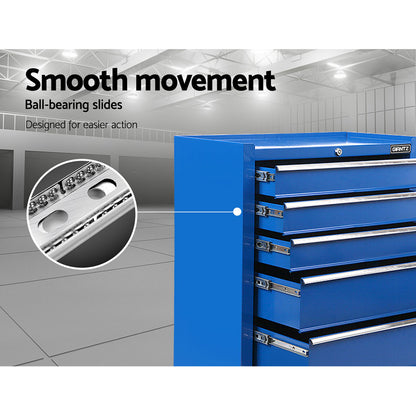 Giantz 5 Drawer Tool Box Cabinet Chest Trolley Box Garage Storage Toolbox Blue-Tools &gt; Tools Storage &gt; Tool Cabinets-PEROZ Accessories