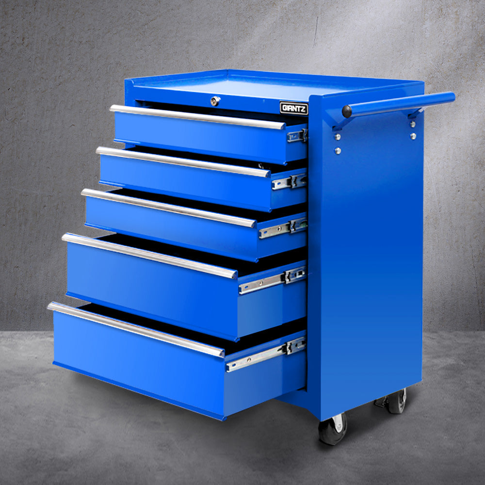 Giantz 5 Drawer Tool Box Cabinet Chest Trolley Box Garage Storage Toolbox Blue-Tools &gt; Tools Storage &gt; Tool Cabinets-PEROZ Accessories