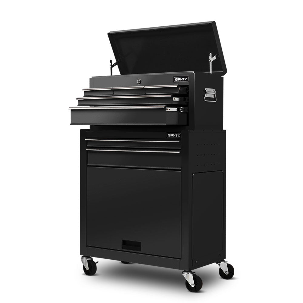 Giantz 7 Drawer Tool Box Cabinet Chest Trolley Toolbox Garage Storage Black-Tools &gt; Tools Storage &gt; Tool Cabinets-PEROZ Accessories
