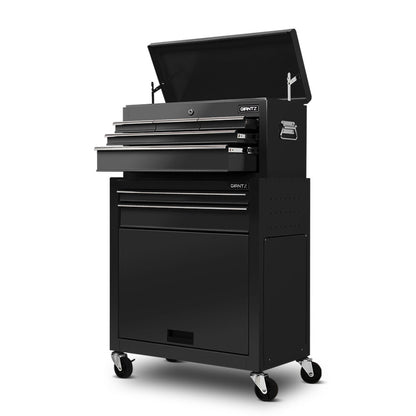 Giantz 7 Drawer Tool Box Cabinet Chest Trolley Toolbox Garage Storage Black-Tools &gt; Tools Storage &gt; Tool Cabinets-PEROZ Accessories