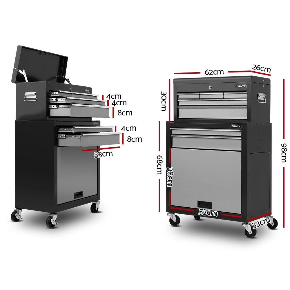 Giantz 7 Drawer Tool Box Cabinet Chest Trolley Toolbox Garage Storage Grey-Tools &gt; Tools Storage &gt; Tool Cabinets-PEROZ Accessories