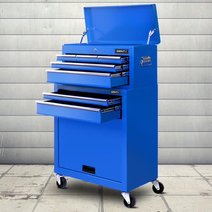 Giantz 7 Drawer Tool Box Cabinet Chest Trolley Toolbox Garage Storage Blue-Tools &gt; Tools Storage &gt; Tool Cabinets-PEROZ Accessories