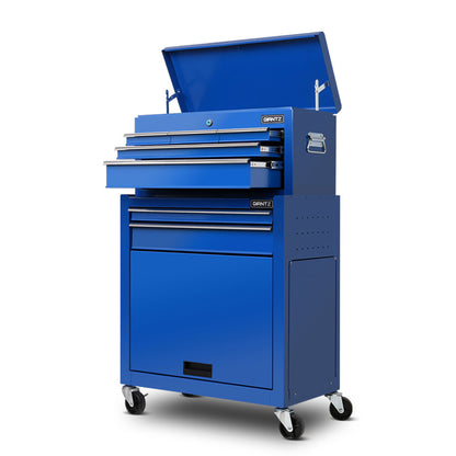 Giantz 7 Drawer Tool Box Cabinet Chest Trolley Toolbox Garage Storage Blue-Tools &gt; Tools Storage &gt; Tool Cabinets-PEROZ Accessories
