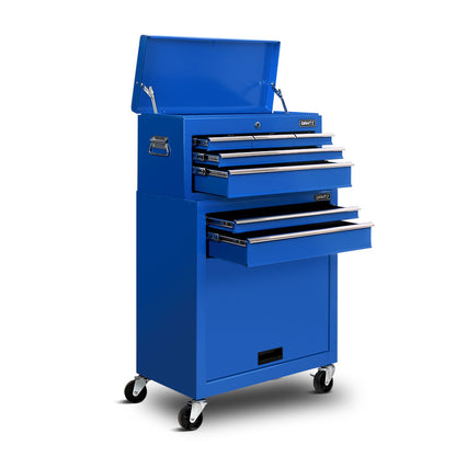 Giantz 7 Drawer Tool Box Cabinet Chest Trolley Toolbox Garage Storage Blue-Tools &gt; Tools Storage &gt; Tool Cabinets-PEROZ Accessories