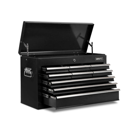 Giantz 9 Drawer Tool Box Cabinet Chest Toolbox Storage Garage Organiser Black-Tools &gt; Tools Storage &gt; Tool Cabinets-PEROZ Accessories