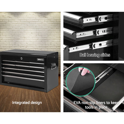 Giantz 9 Drawer Tool Box Cabinet Chest Toolbox Storage Garage Organiser Black-Tools &gt; Tools Storage &gt; Tool Cabinets-PEROZ Accessories