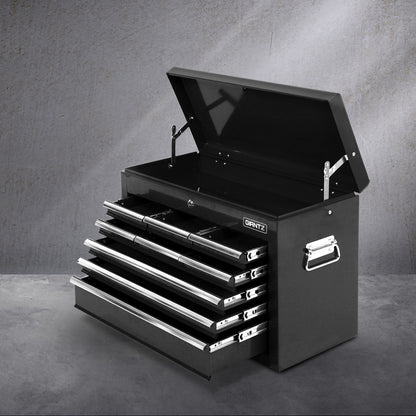 Giantz 9 Drawer Tool Box Cabinet Chest Toolbox Storage Garage Organiser Black-Tools &gt; Tools Storage &gt; Tool Cabinets-PEROZ Accessories