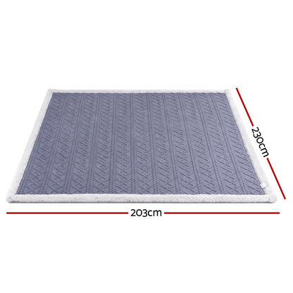 Giselle 203x230cm Throw Blanket Double-Sided Fleece Lightweight For Sofa Couch Bed-Home &amp; Garden > Bedding > Blankets &amp; Throws-PEROZ Accessories