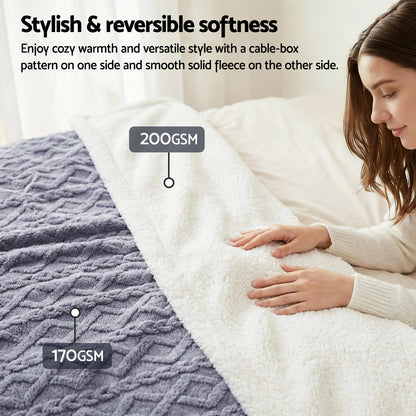 Giselle 203x230cm Throw Blanket Double-Sided Fleece Lightweight For Sofa Couch Bed-Home &amp; Garden > Bedding > Blankets &amp; Throws-PEROZ Accessories