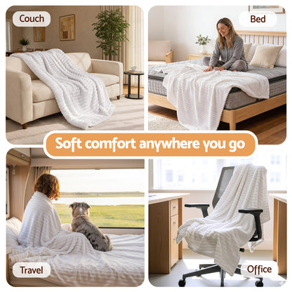 Giselle 127x152cm Throw Blanket Fleece Soft Lightweight Cozy Sofa Couch Bed Throw-Home &amp; Garden > Bedding > Blankets &amp; Throws-PEROZ Accessories
