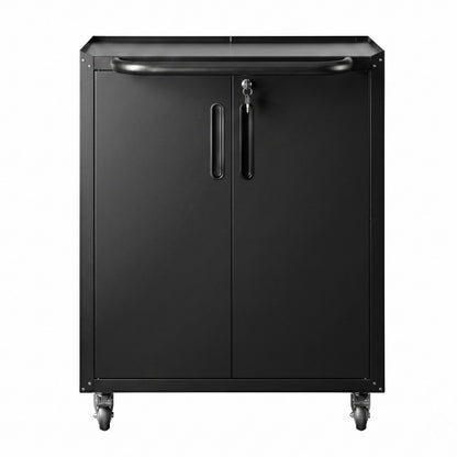 Giantz Rolling Tool Cabinet Heavy-Duty Storage Cabinet Adjustable Shelf Black